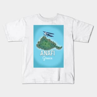 Anafi Island Greece travel poster map print. Kids T-Shirt